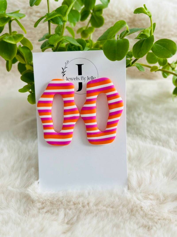 Irma roze/oranje streepjes
