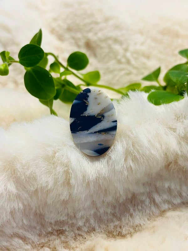 Ring blauw marmer