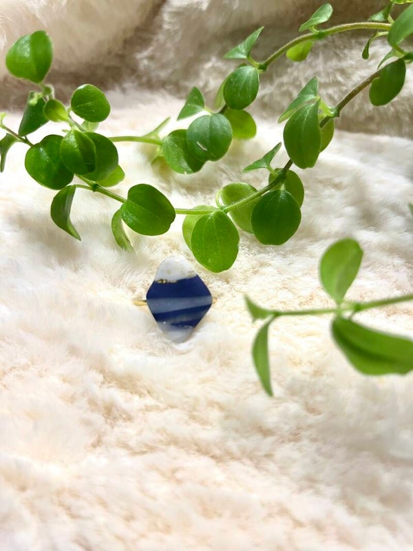 Ring blauw marmer
