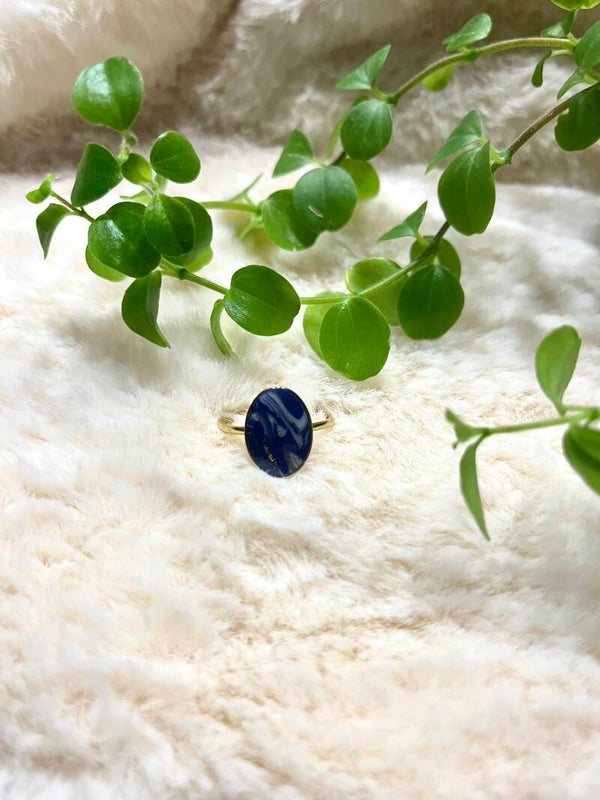 Ring blauw marmer