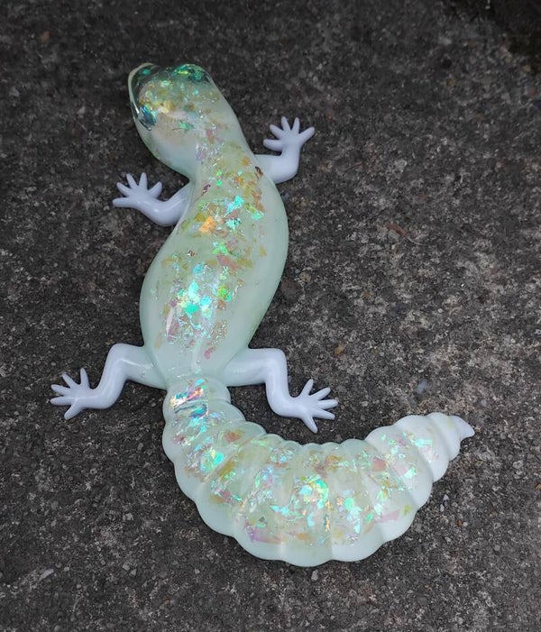 Gecko holographique vert clair
