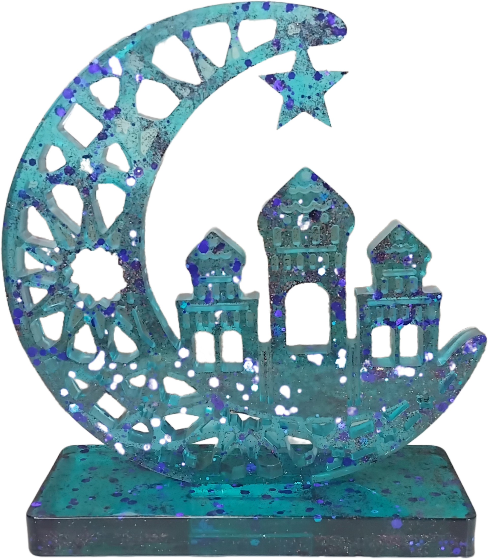 1001 Nuits sur socle bleu pailleté