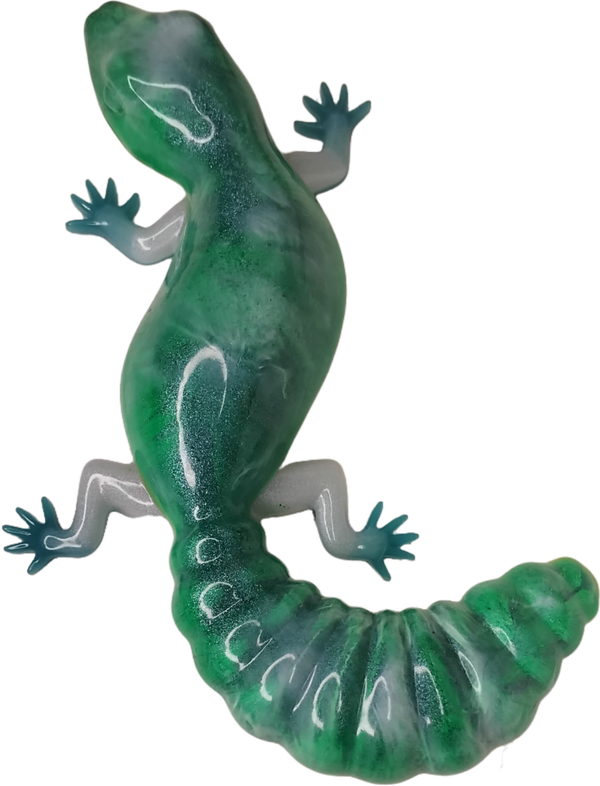 Gecko vert et blanc