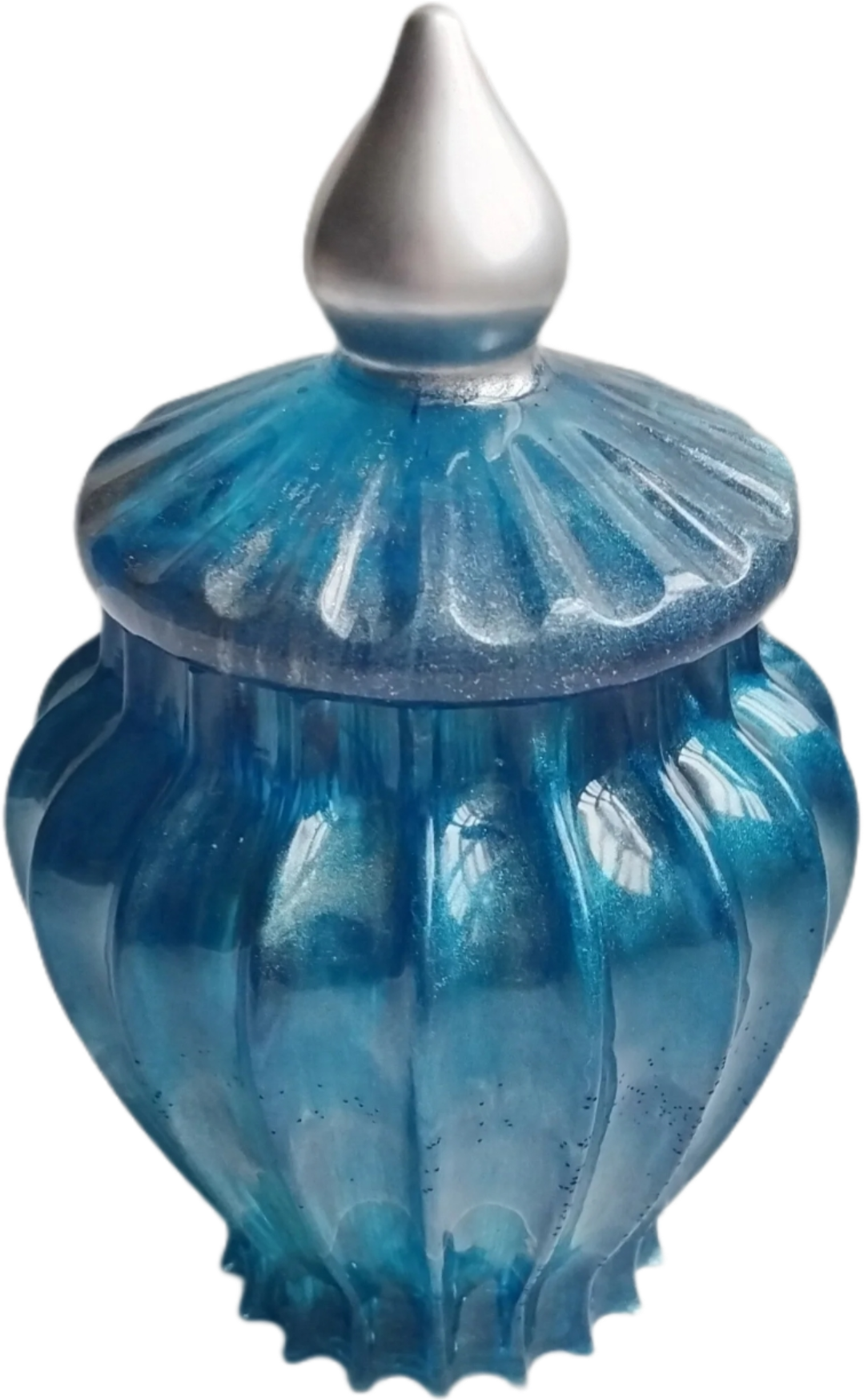 Boîte relief bleu et argent