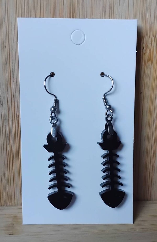 Boucles d'oreilles arrêtes de poisson