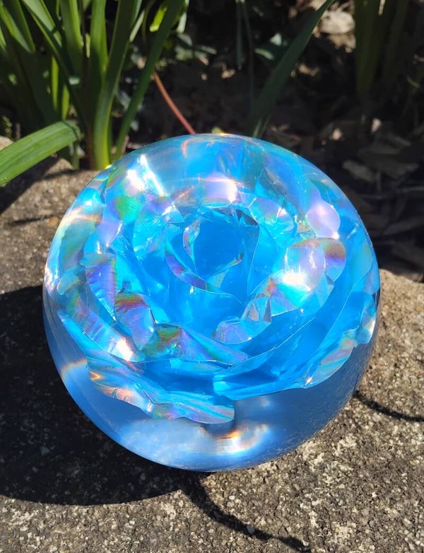 Sulfure fleur bleue holographique 10 cm