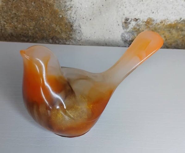 Oiseau Grand modèle orange et cuivre