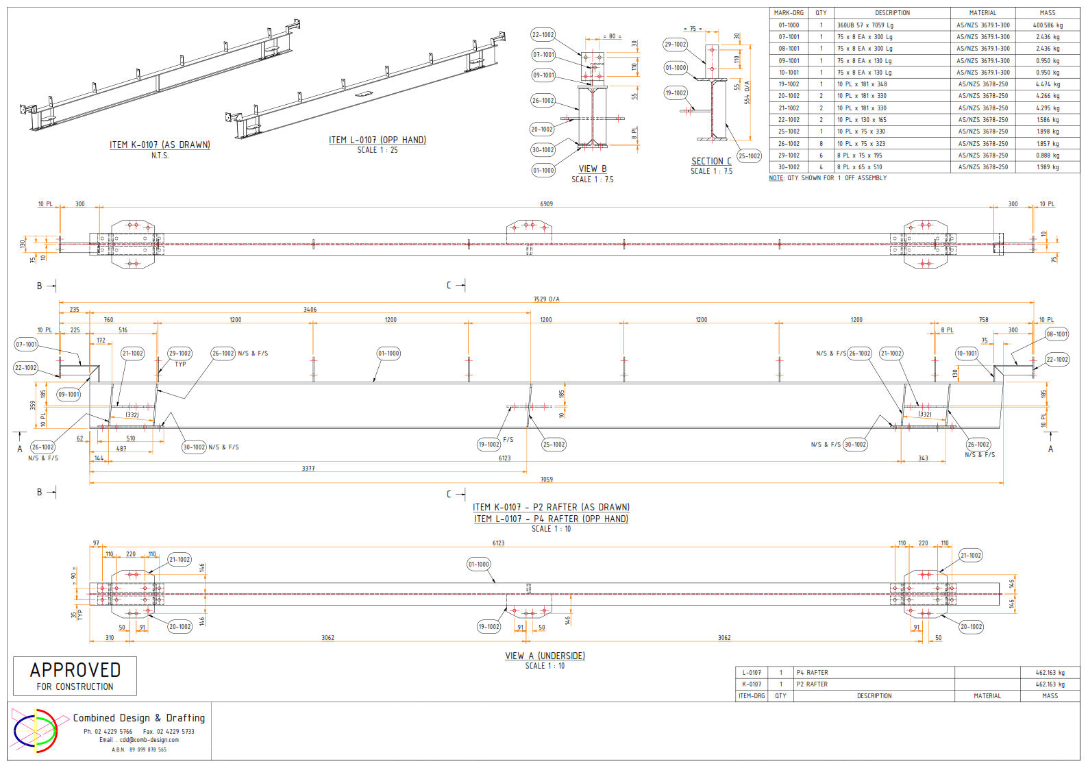 Detailed shop drawings showing precise dimensions and fabrication details to support accurate and efficient construction.