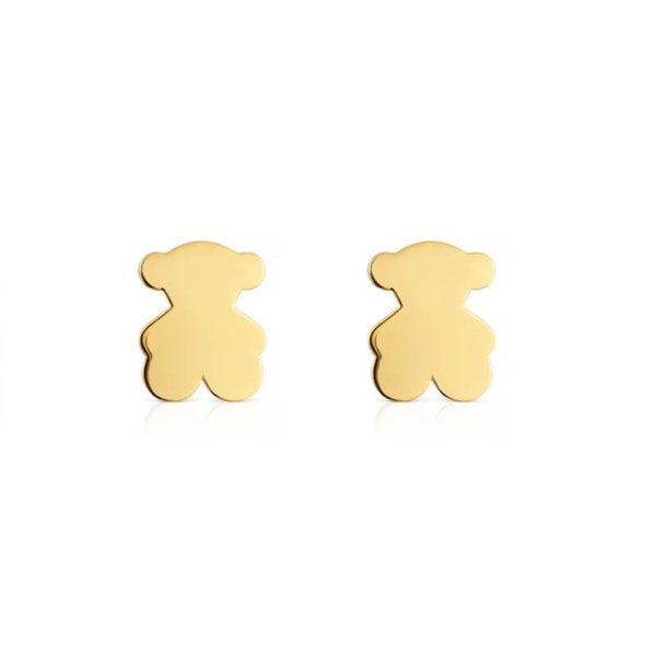 Pendientes silueta oso dorado