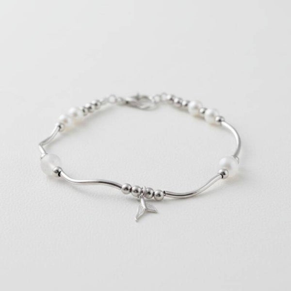 Pulsera plateada cola de sirena