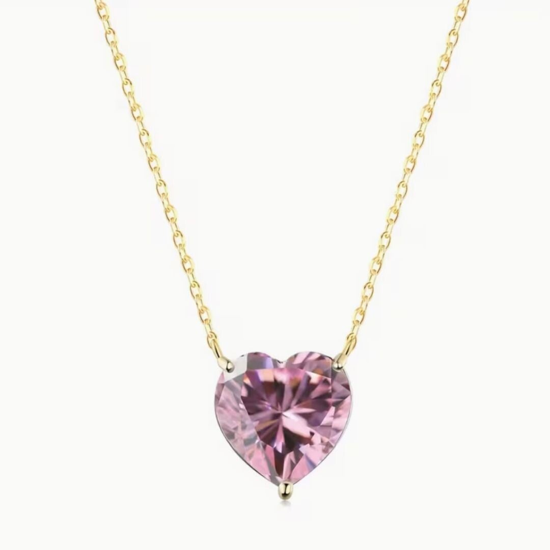 Collar corazón rosa