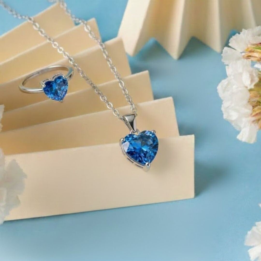 Conjunto zirconia azul