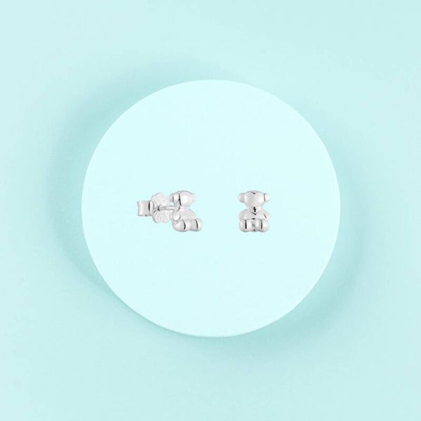 Pendientes  oso minimalistas S925