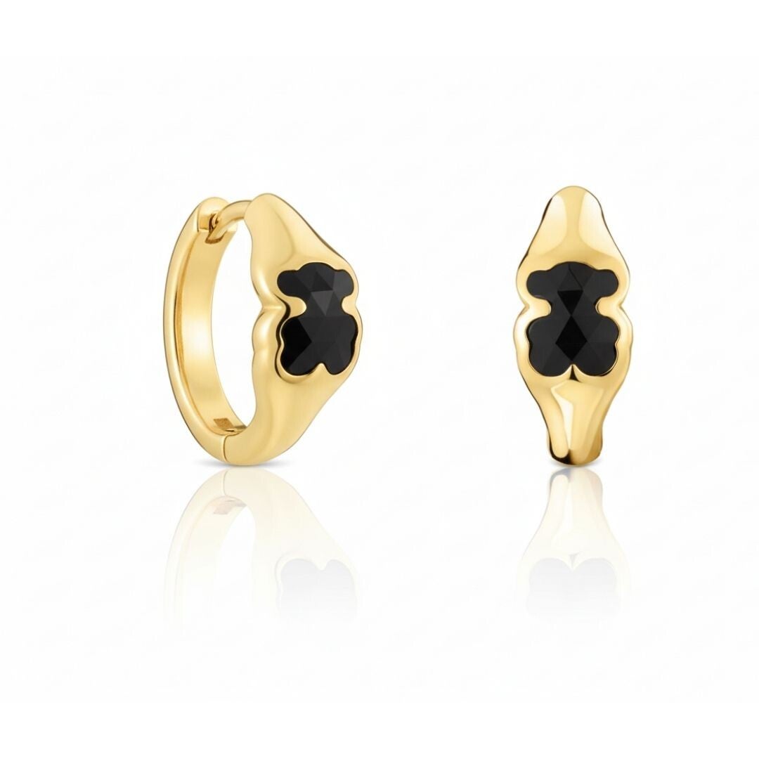 Pendientes argollas oso negro