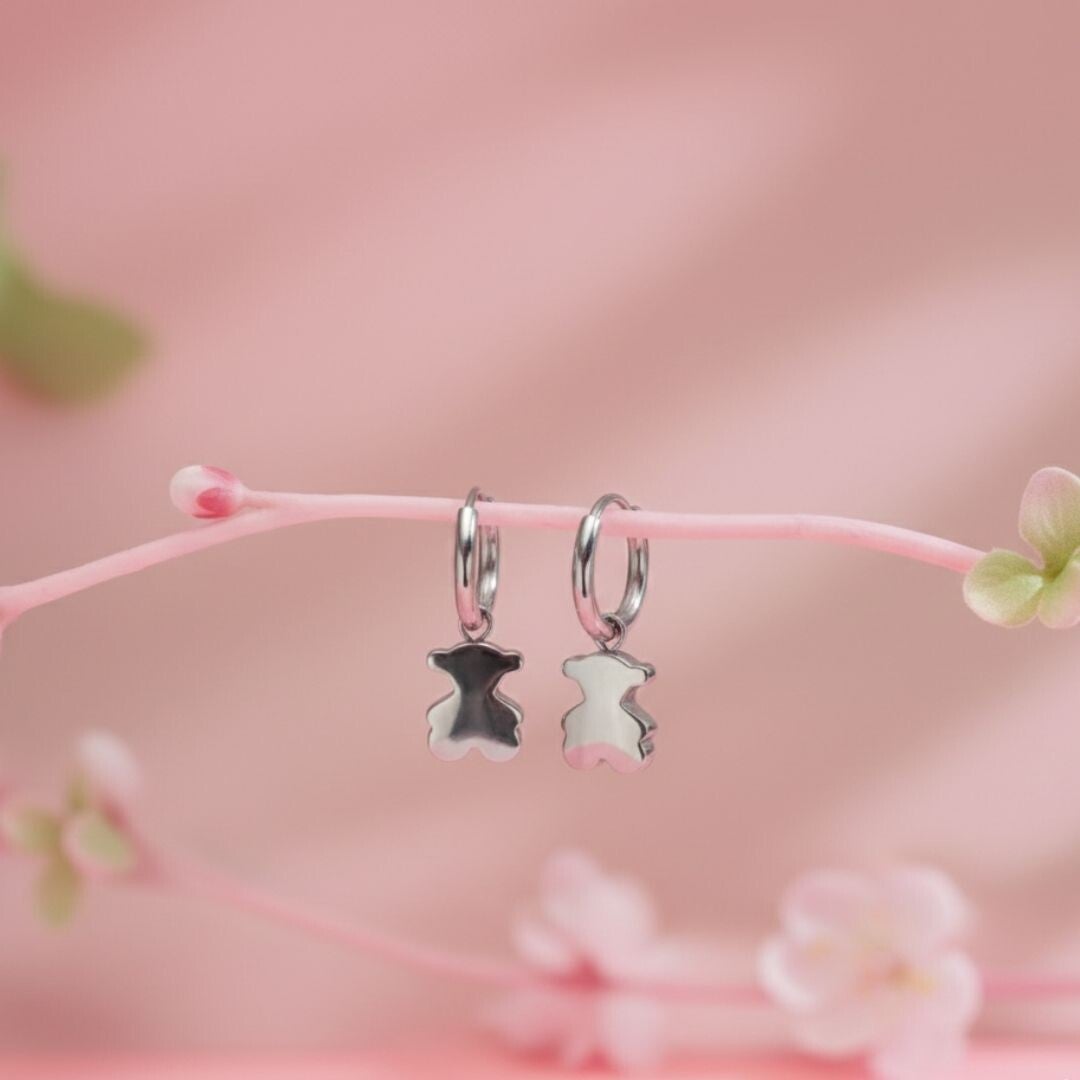 Pendientes argollas oso globo