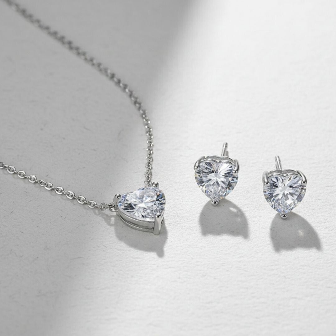 Conjunto corazón de cristal austriaco