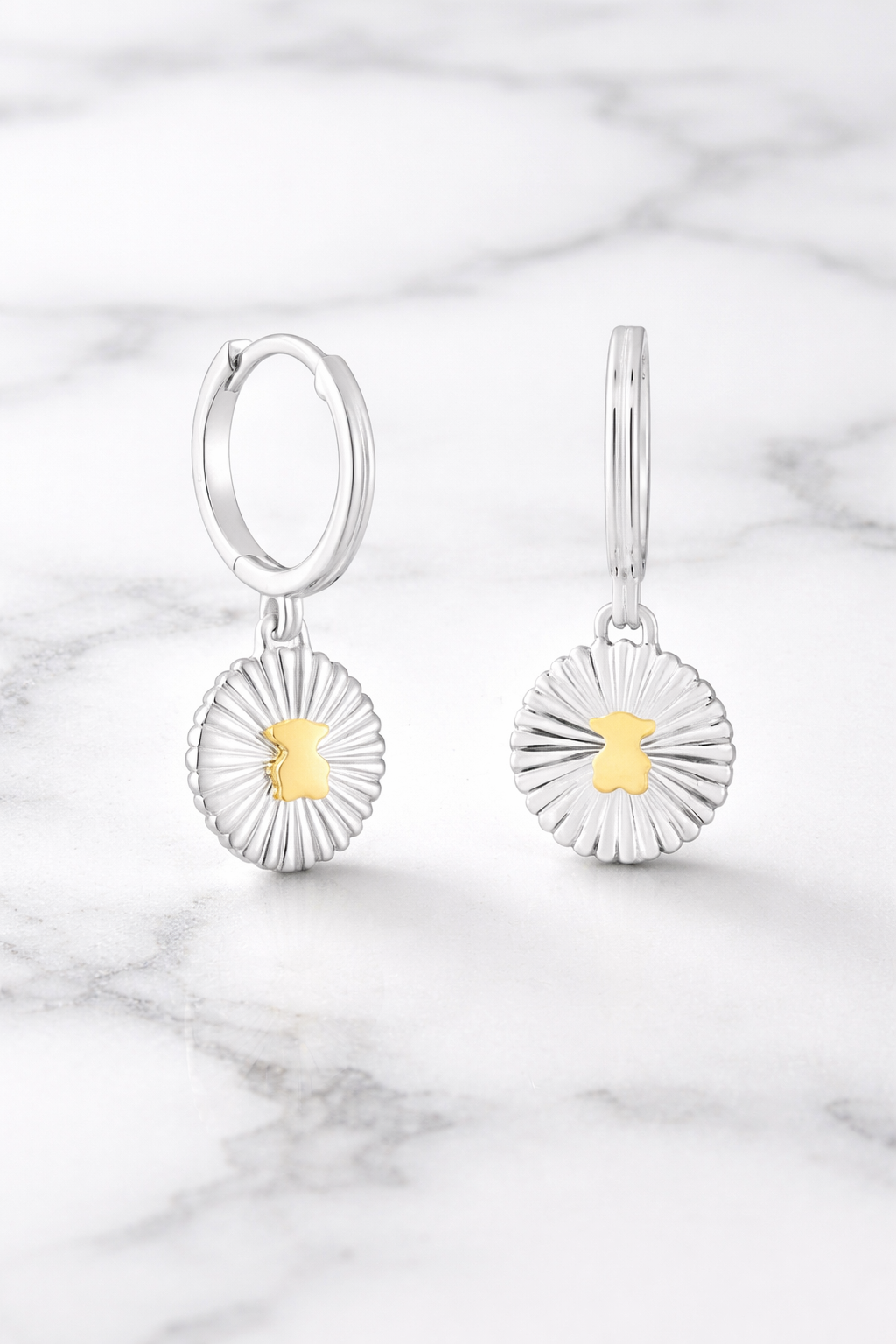 Pendientes argollas oso moneda