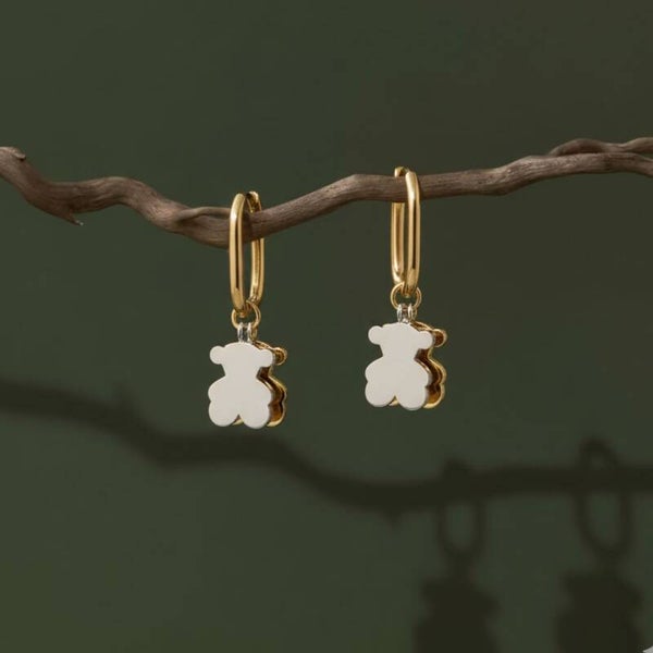 Pendientes argollas cuadradas osos