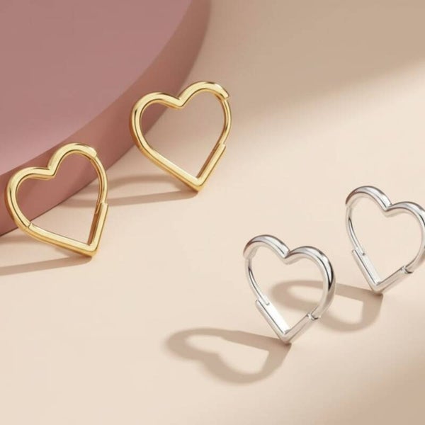 Pendientes corazones hipoalergénicos