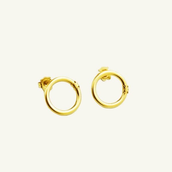 Pendientes oso aro dorado