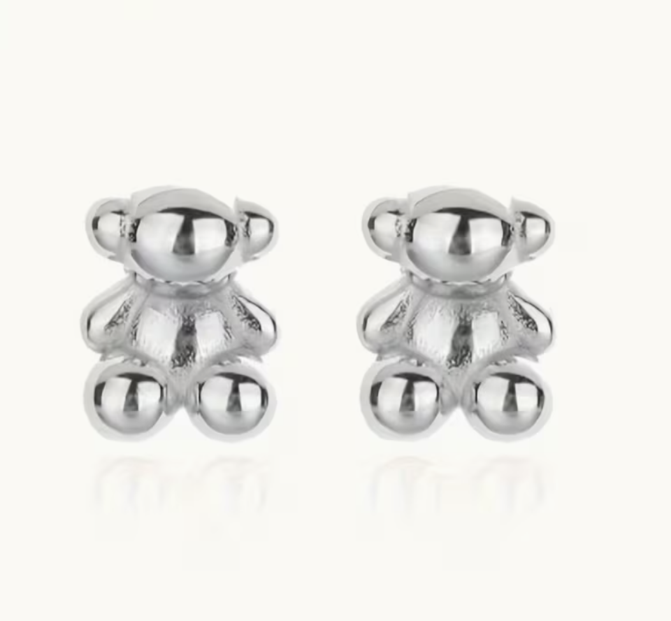 Conjunto plateado oso 3D.