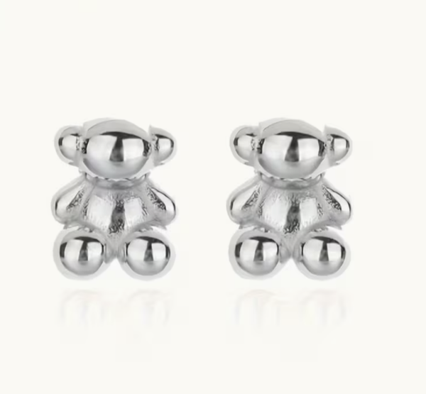 Conjunto plateado oso 3D.