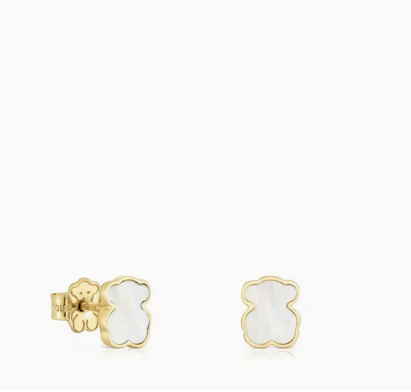 Conjunto oso blanco con dorado.
