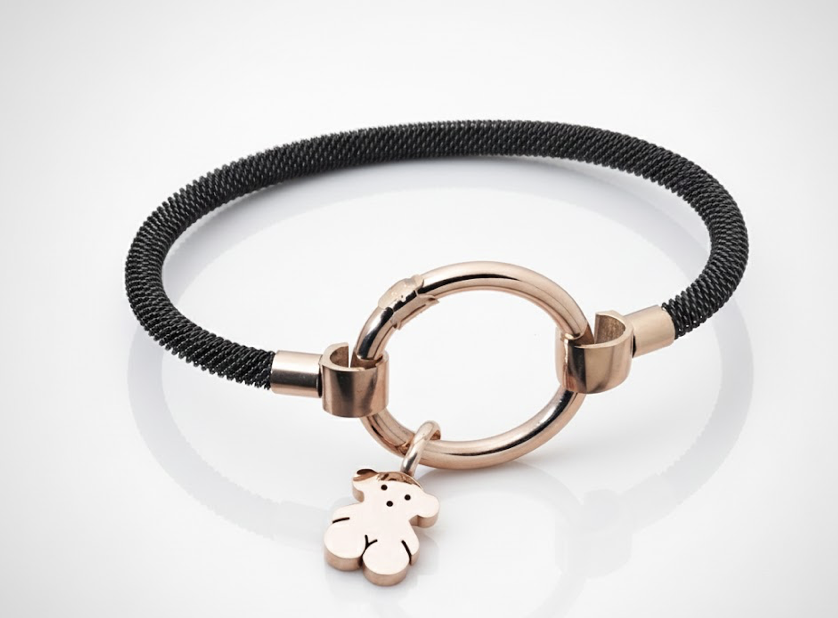 Brazalete oso rosa gold