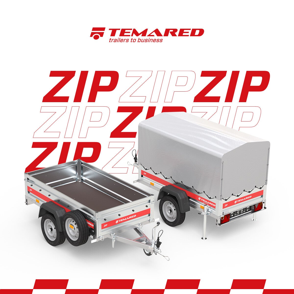 Temared ZIP Kantelbare bakwagen 210x106 750KG