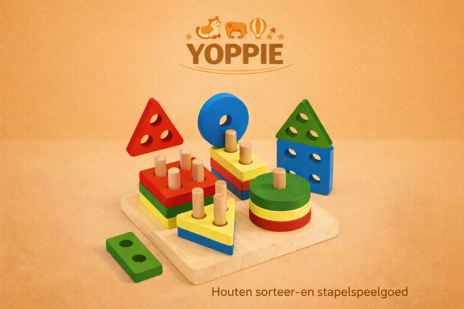 YOPPIE ® Houten sorteer- en stapelspeelgoed