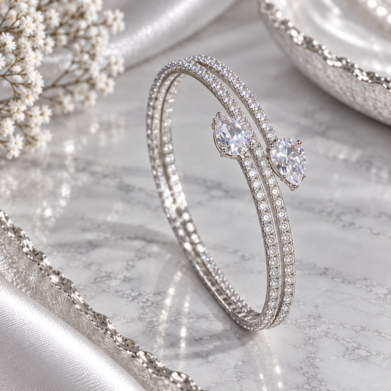 Silver Hearts Diamond