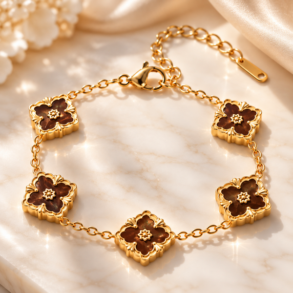 Clover Tiger Eye Armband