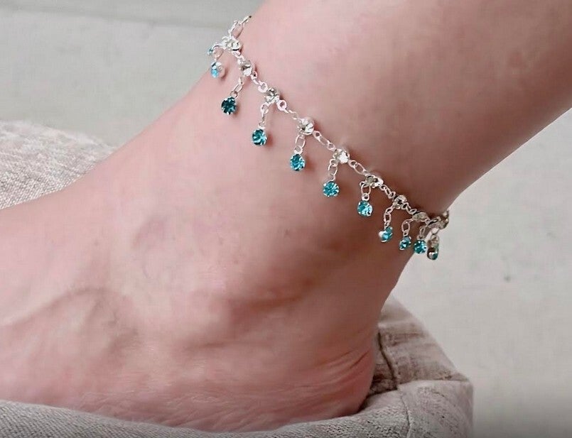 Anklet Silver Turquoise