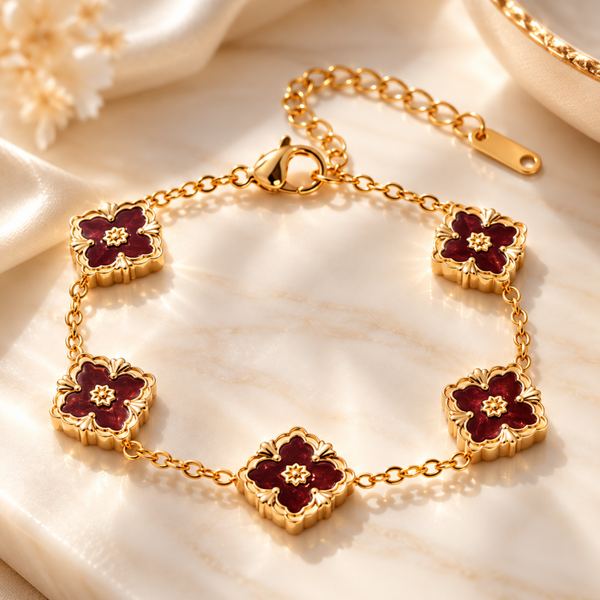 Clover Bordeaux Armband