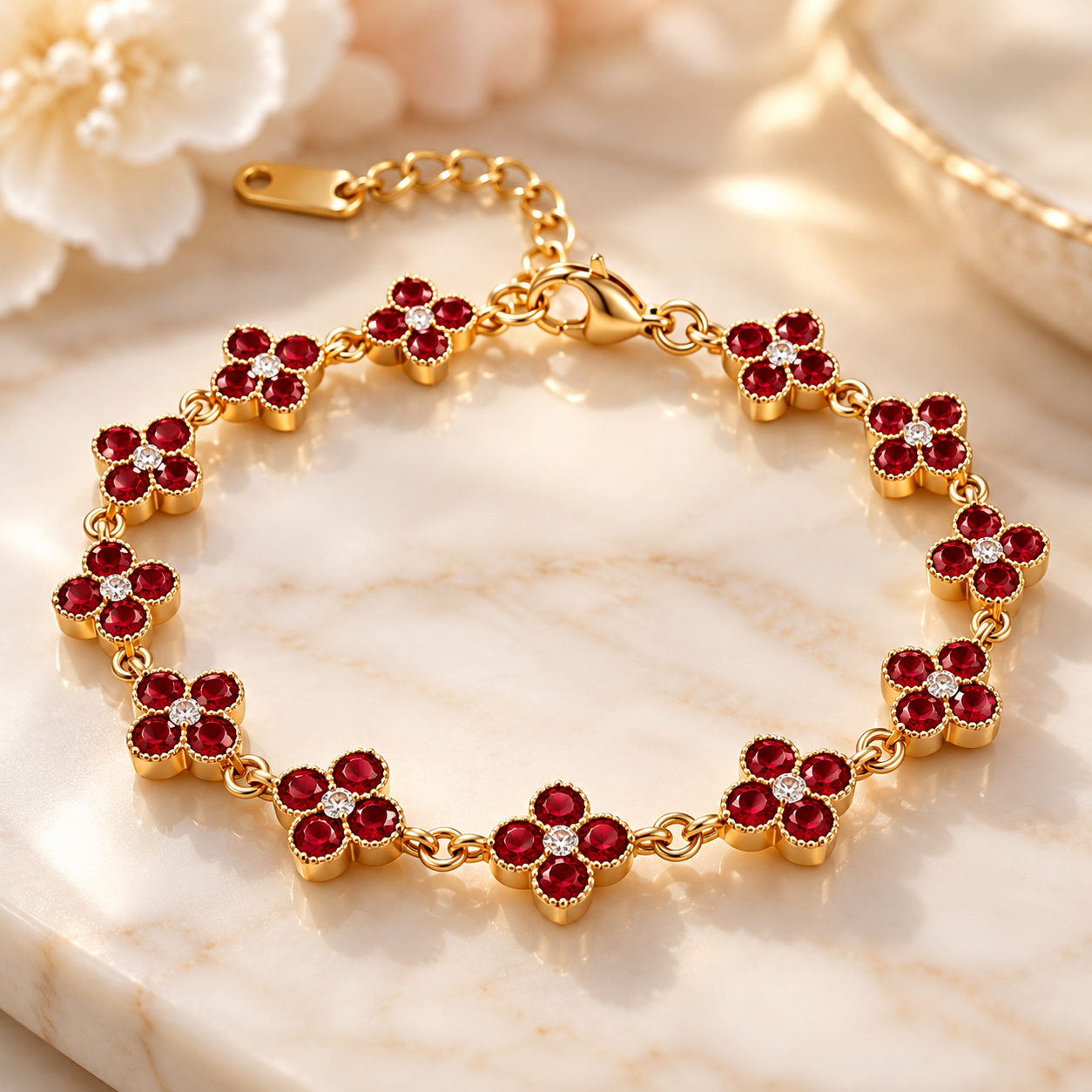 Ruby Bloom Armband