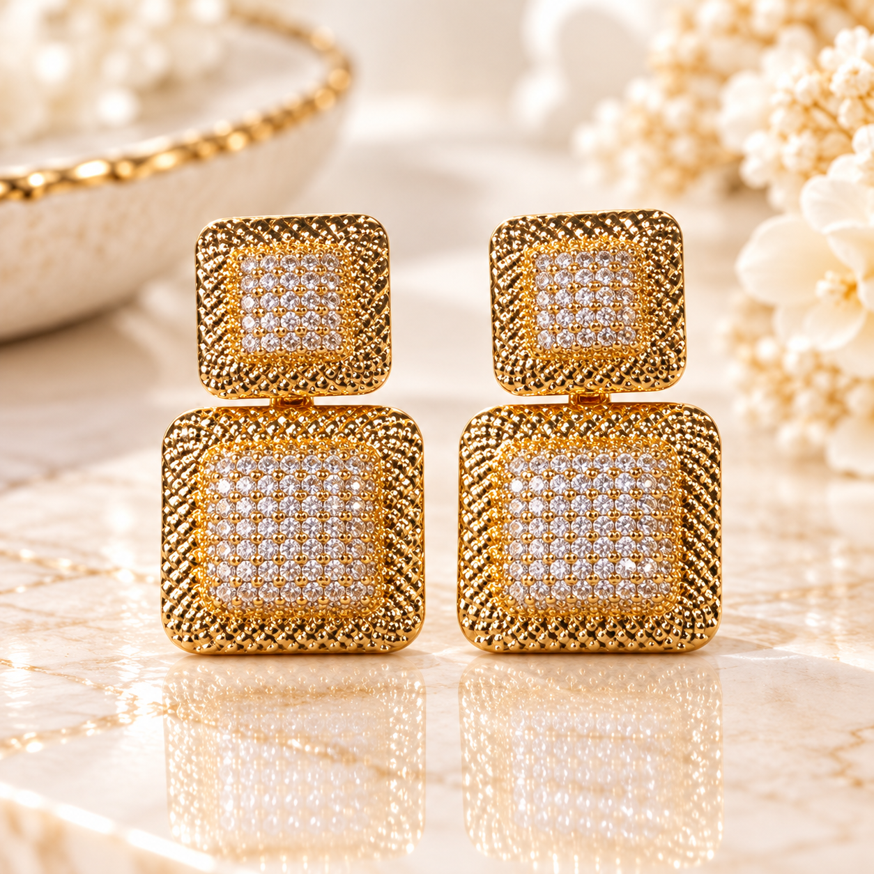 Golden Glam Oorbellen