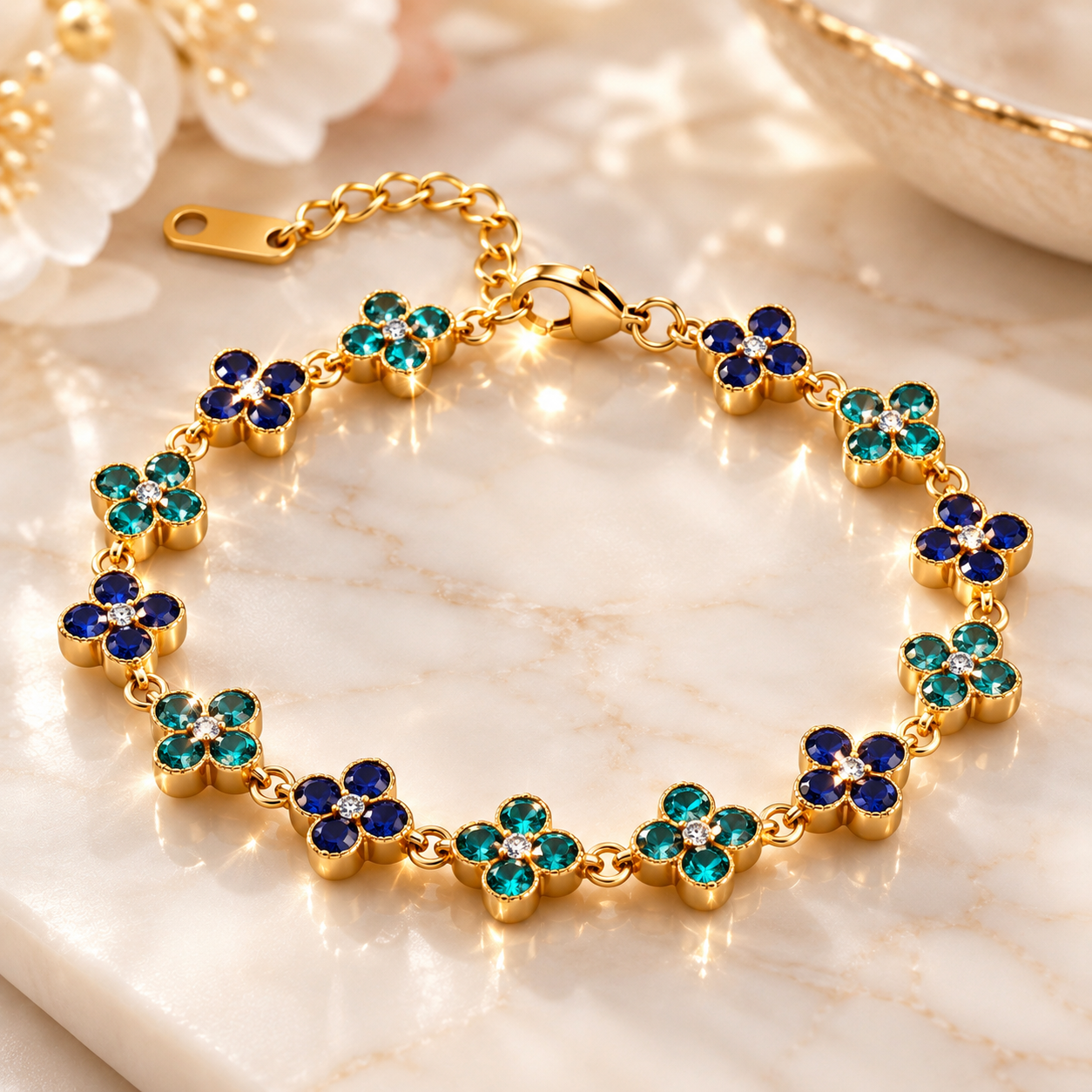 Sapphire Bloom Armband