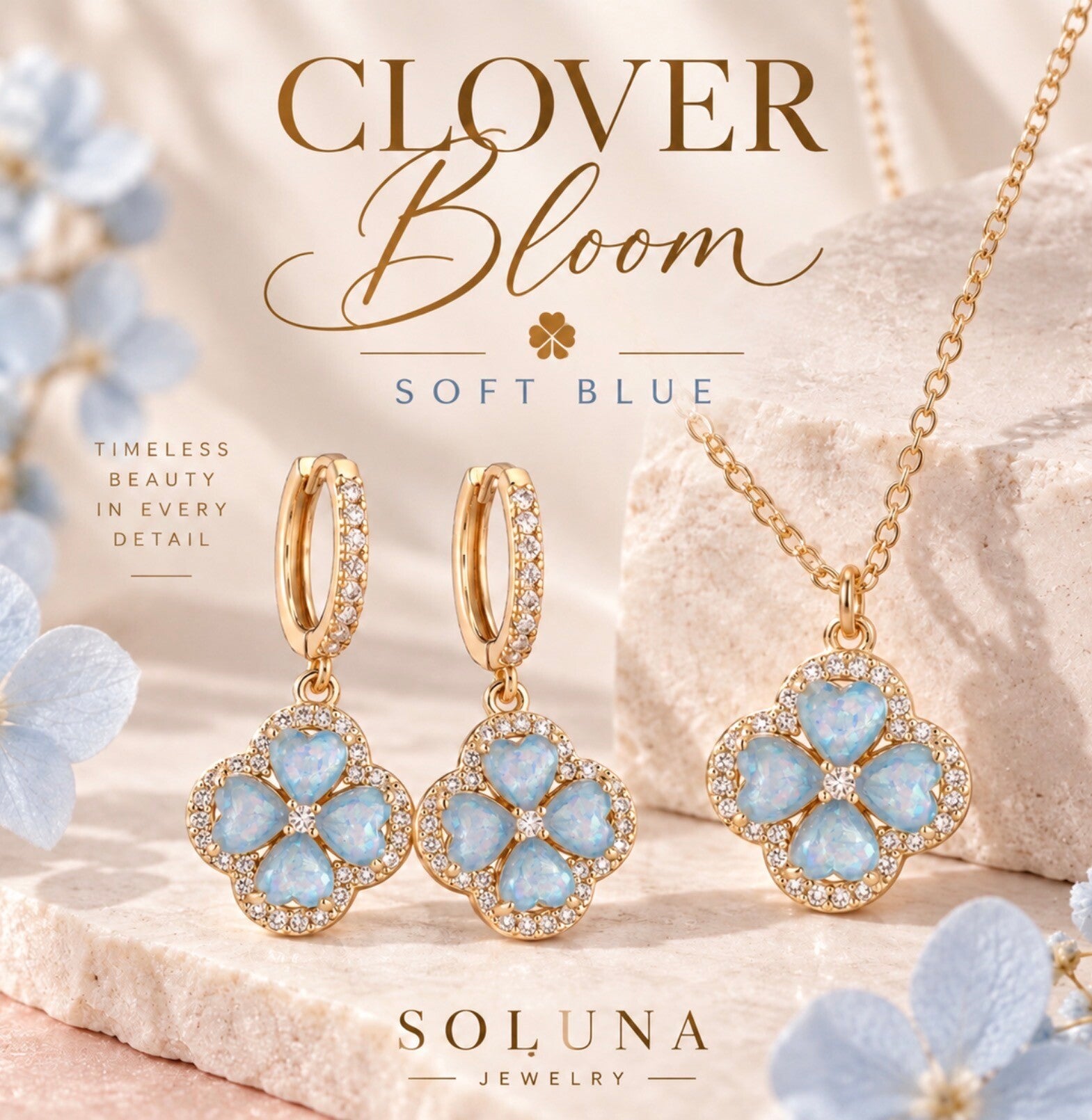 Clover Bloom Soft Blue Set