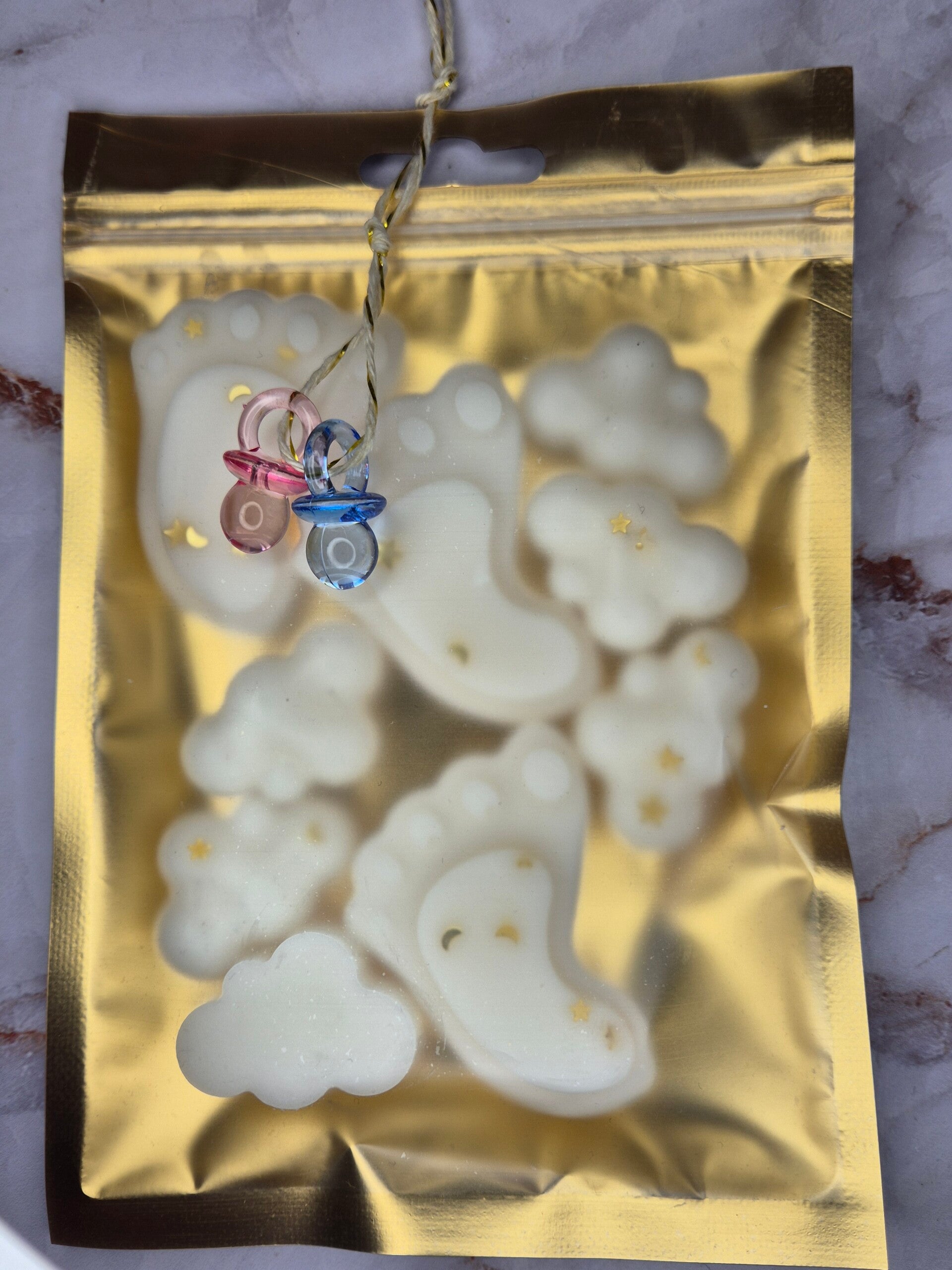 Baby Poeder voetjes en wolkjes