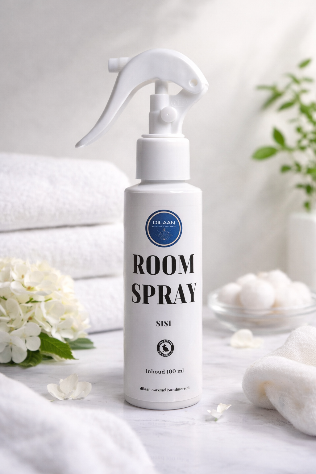 Roomspray (fles triggerspray wit)