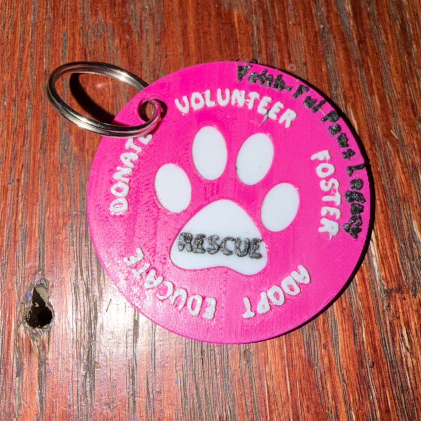 Pink Advocate Paw Print Keychain💕