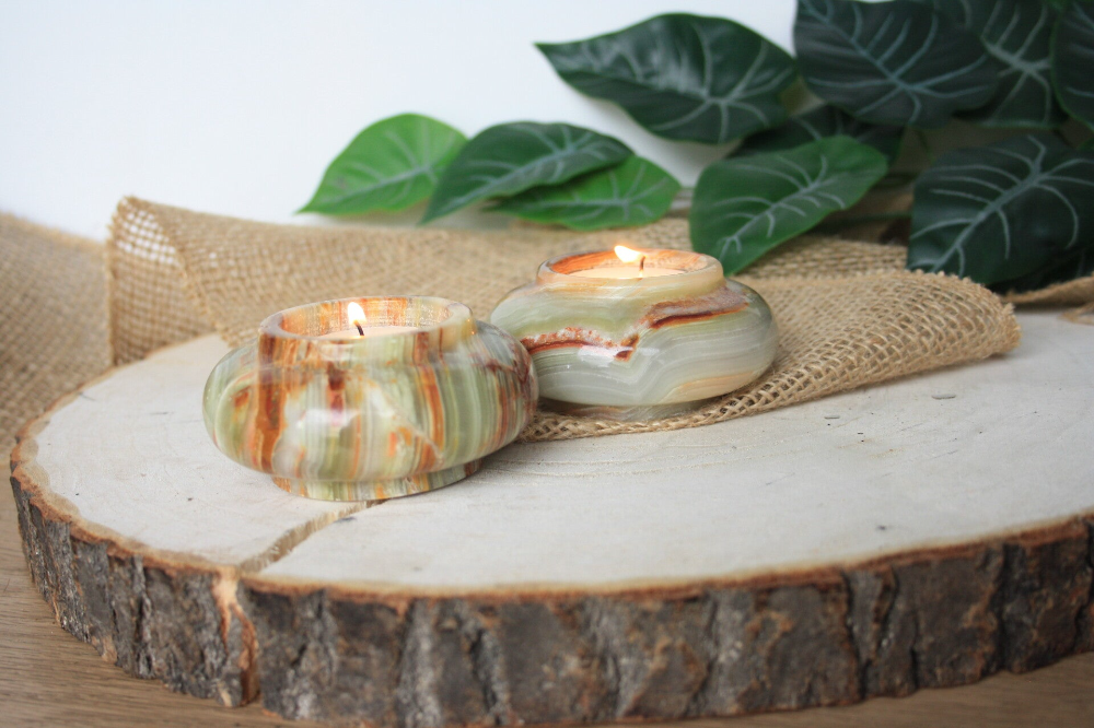 Waxinelichthouder van Aragoniet