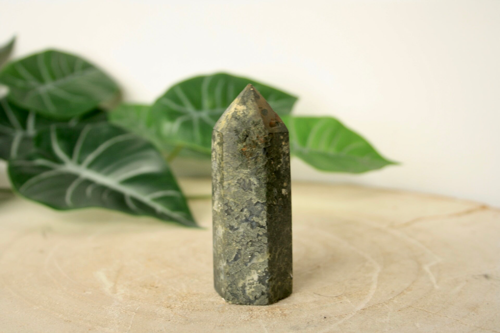 Natuurlijke Koper Pyriet met Agaat Toren (7,5 cm)