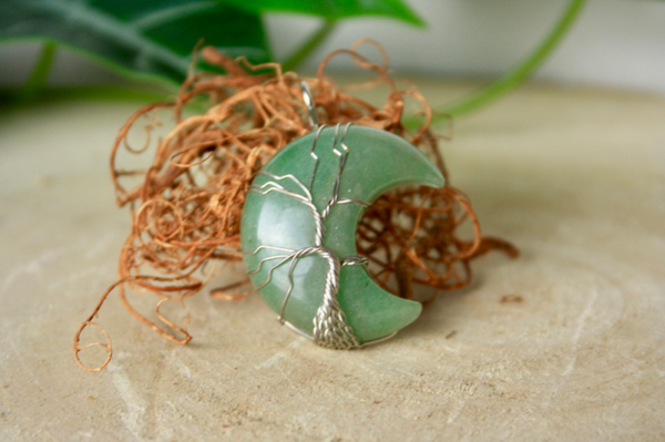 Edelsteen Hangers - Maan met Levensboom