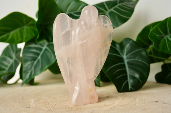 Natuursteen Engel - Rozenkwarts - 10 cm