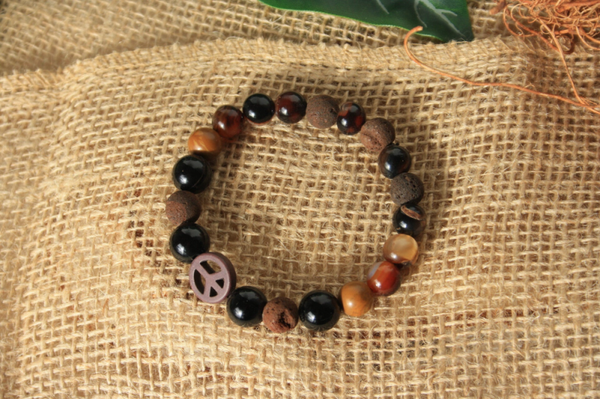 Heren Armband - Peace | - 21 cm