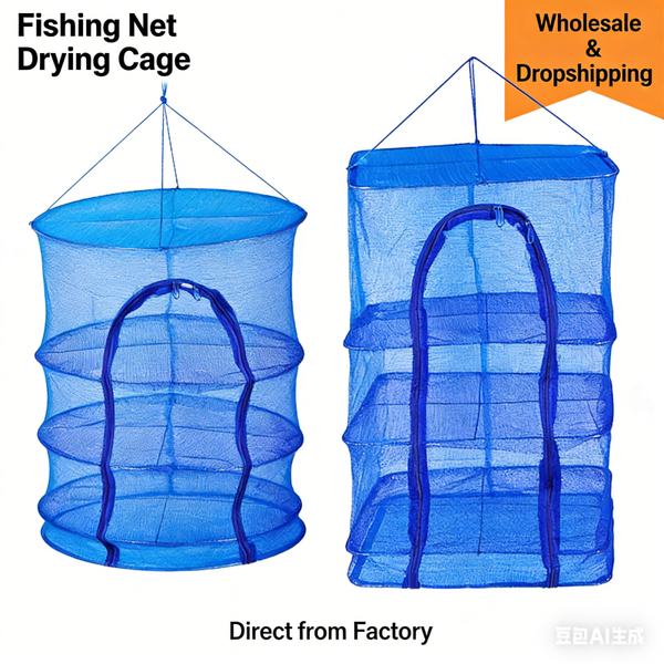 Foldable Food Drying Rack with PE Mesh & Cover, Multi-Purpose Mesh Drying Net for Fish, Meat, Fruits, Herbs - Fly Proof, Easy Clean, Outdoor Indoor Use