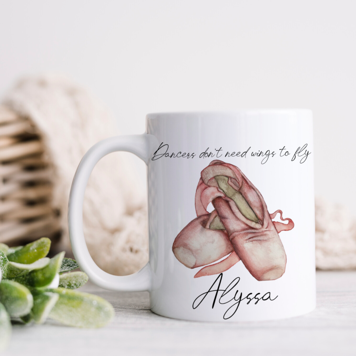 Personalised Ballet Shoe Ceramic Mug
