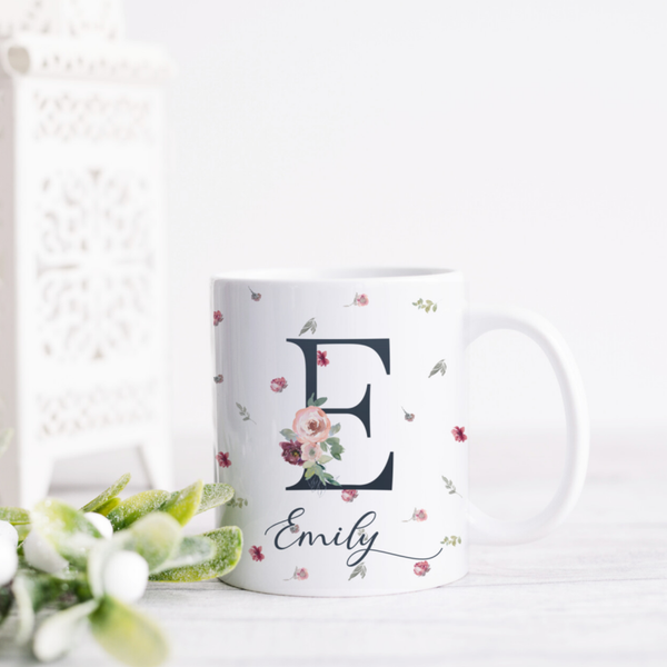 Personalised Ditsy Floral Mug, Coffee Cup