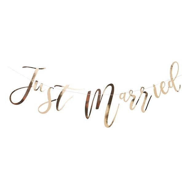 Gold Wedding Just Married Garland